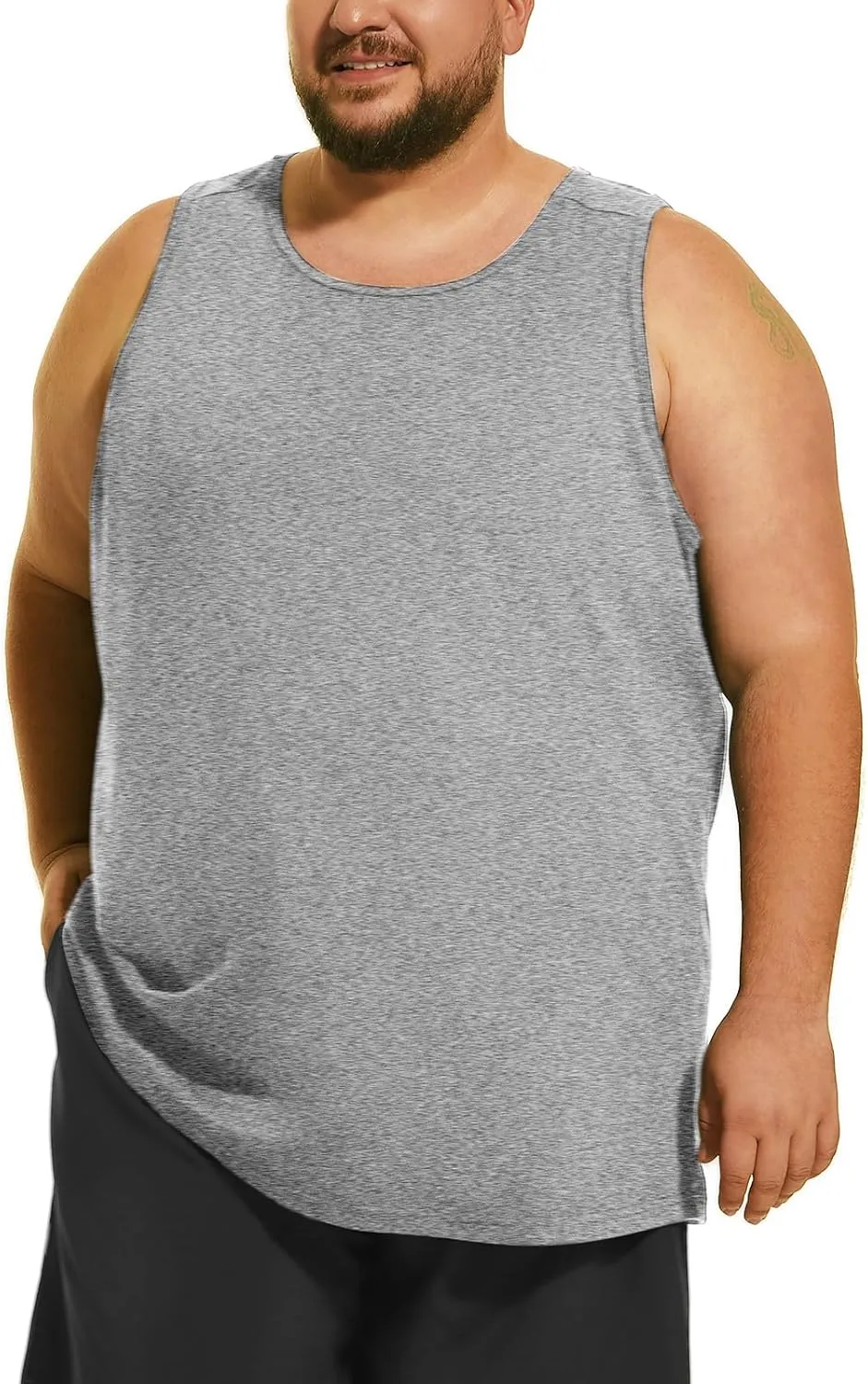 HOdo Big & Tall Mens A-Shirts Cotton Tank Tops Sleeveless Undershirts 2XL-6XL