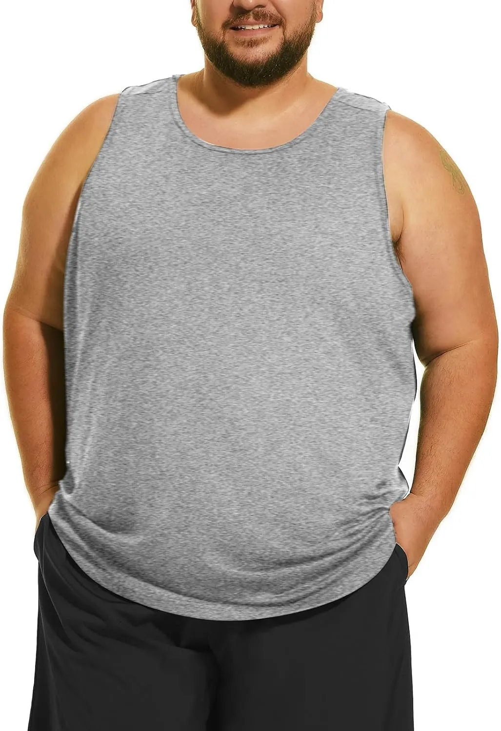HOdo Big & Tall Mens A-Shirts Cotton Tank Tops Sleeveless Undershirts 2XL-6XL