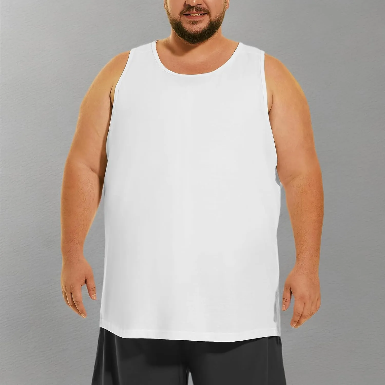 HOdo Big & Tall Mens A-Shirts Cotton Tank Tops Sleeveless Undershirts 2XL-6XL