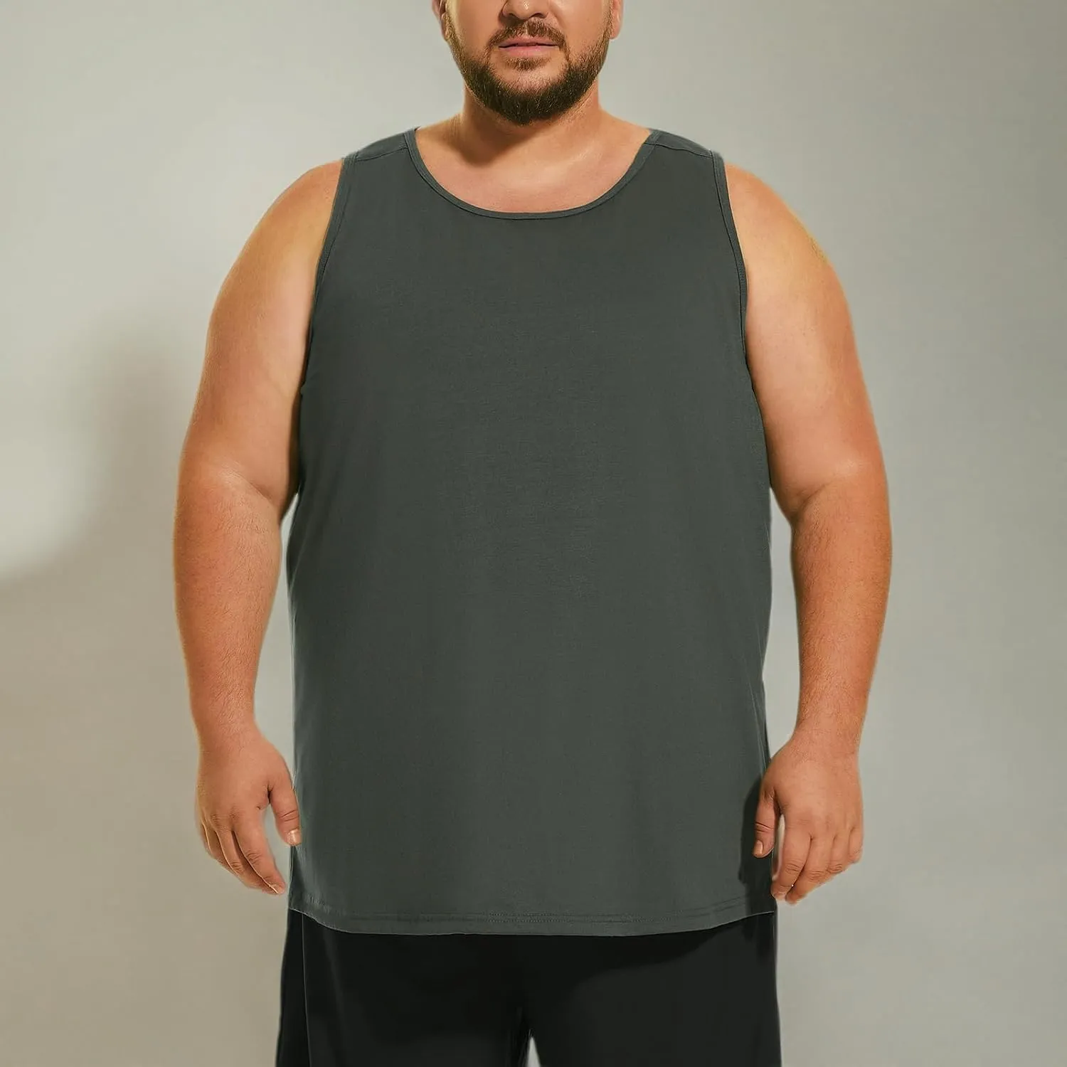 HOdo Big & Tall Mens A-Shirts Cotton Tank Tops Sleeveless Undershirts 2XL-6XL