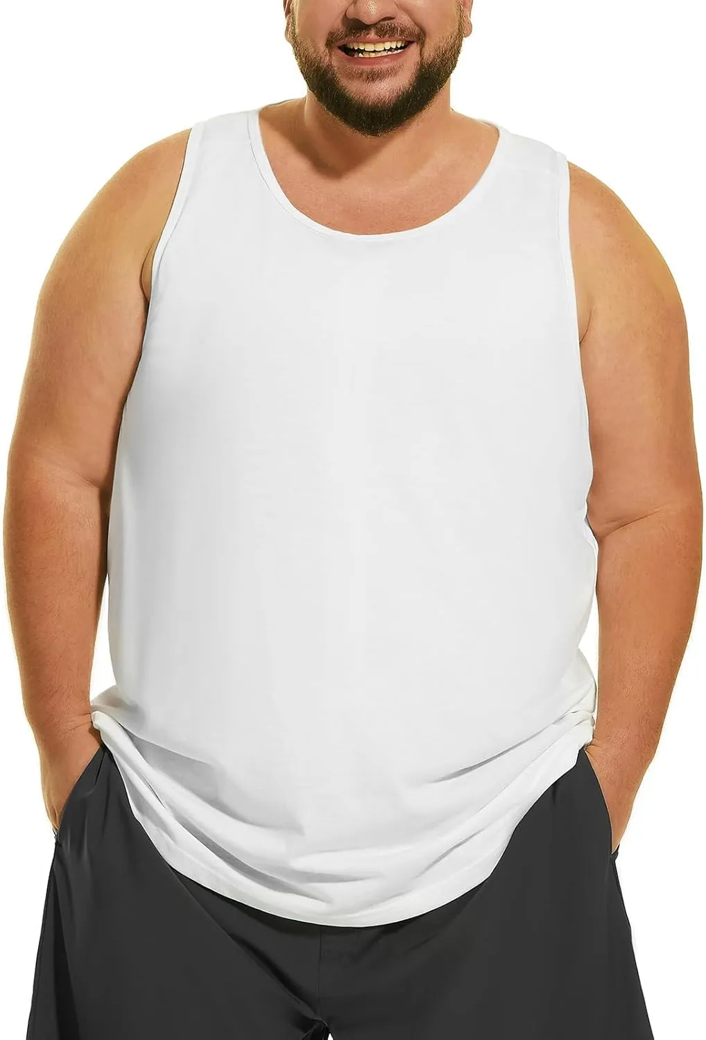 HOdo Big & Tall Mens A-Shirts Cotton Tank Tops Sleeveless Undershirts 2XL-6XL