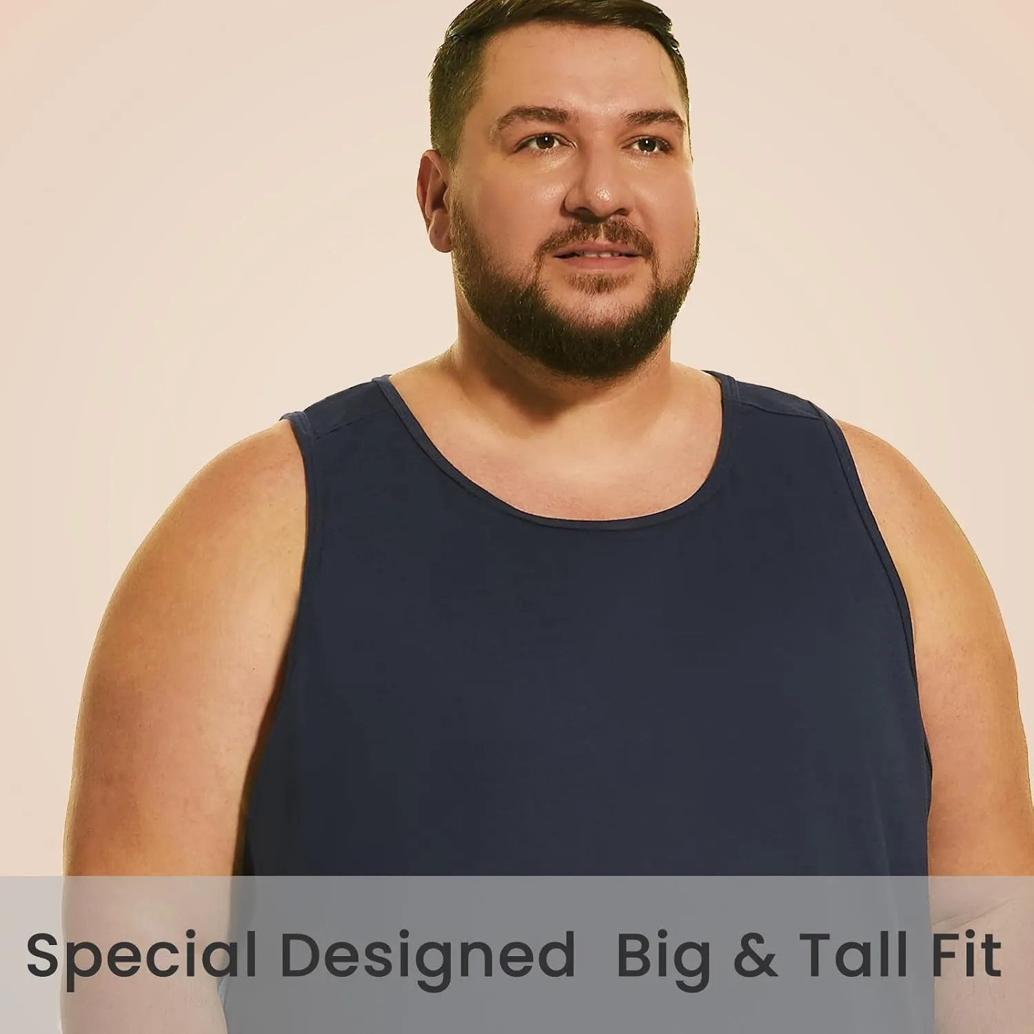 HOdo Big & Tall Mens A-Shirts Cotton Tank Tops Sleeveless Undershirts 2XL-6XL