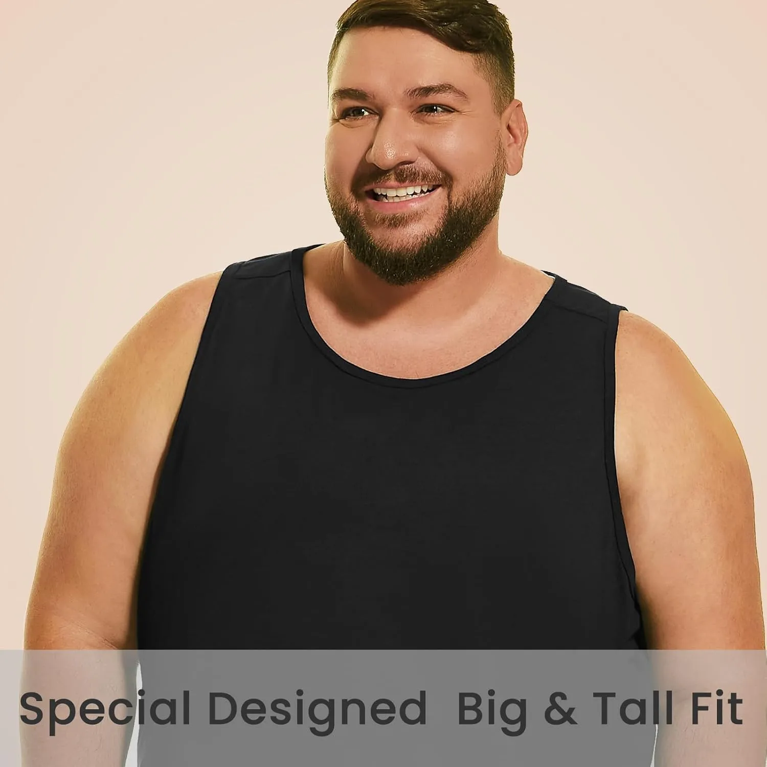 HOdo Big & Tall Mens A-Shirts Cotton Tank Tops Sleeveless Undershirts 2XL-6XL