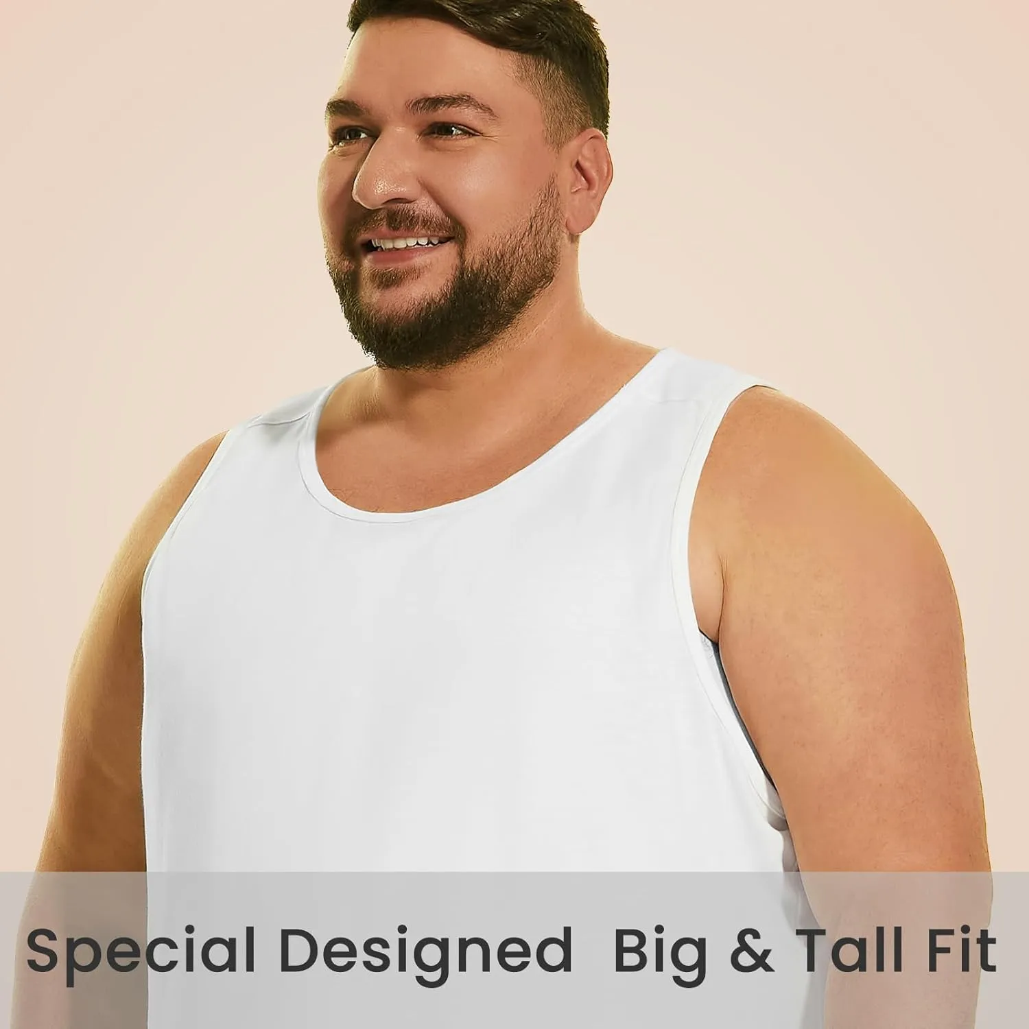 HOdo Big & Tall Mens A-Shirts Cotton Tank Tops Sleeveless Undershirts 2XL-6XL
