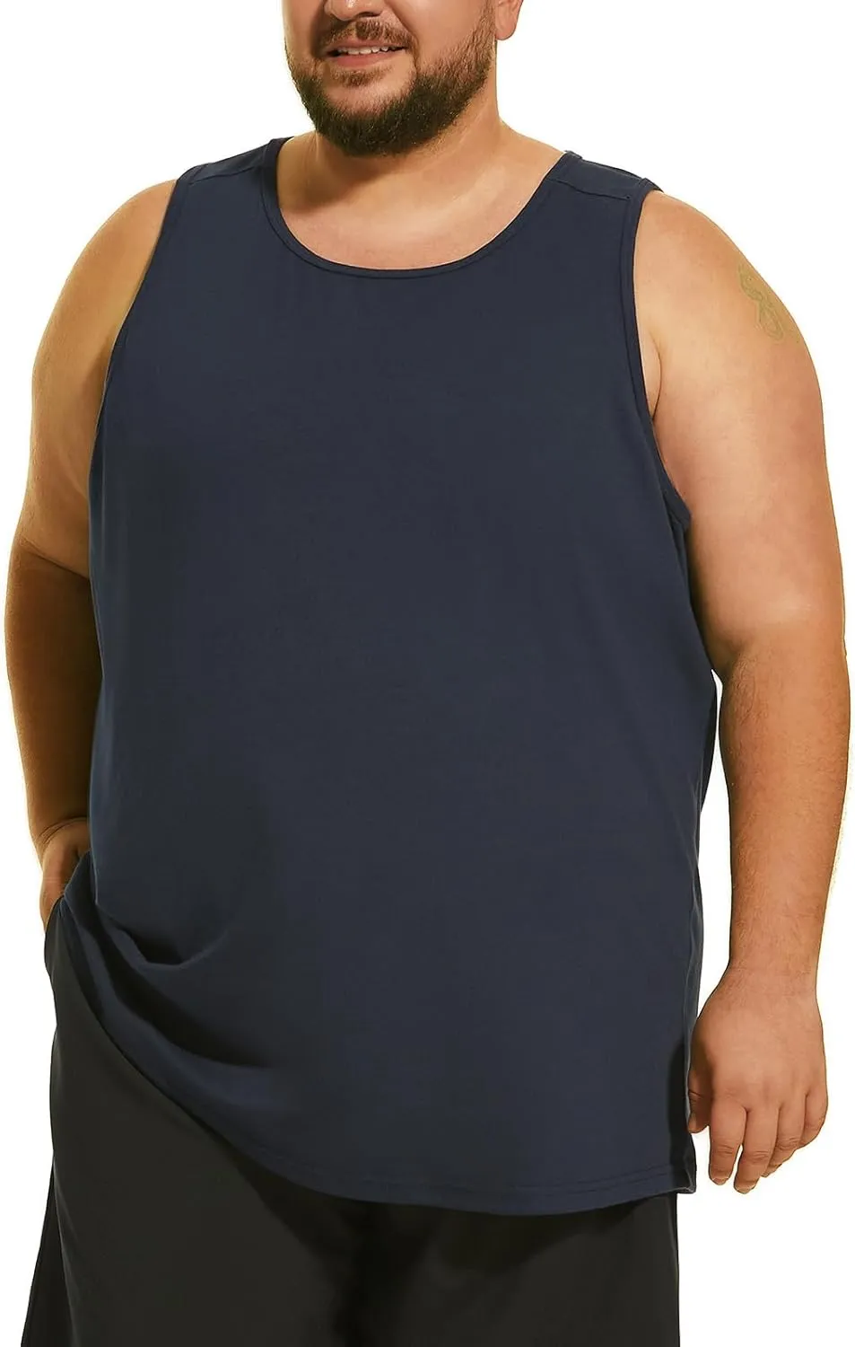 HOdo Big & Tall Mens A-Shirts Cotton Tank Tops Sleeveless Undershirts 2XL-6XL