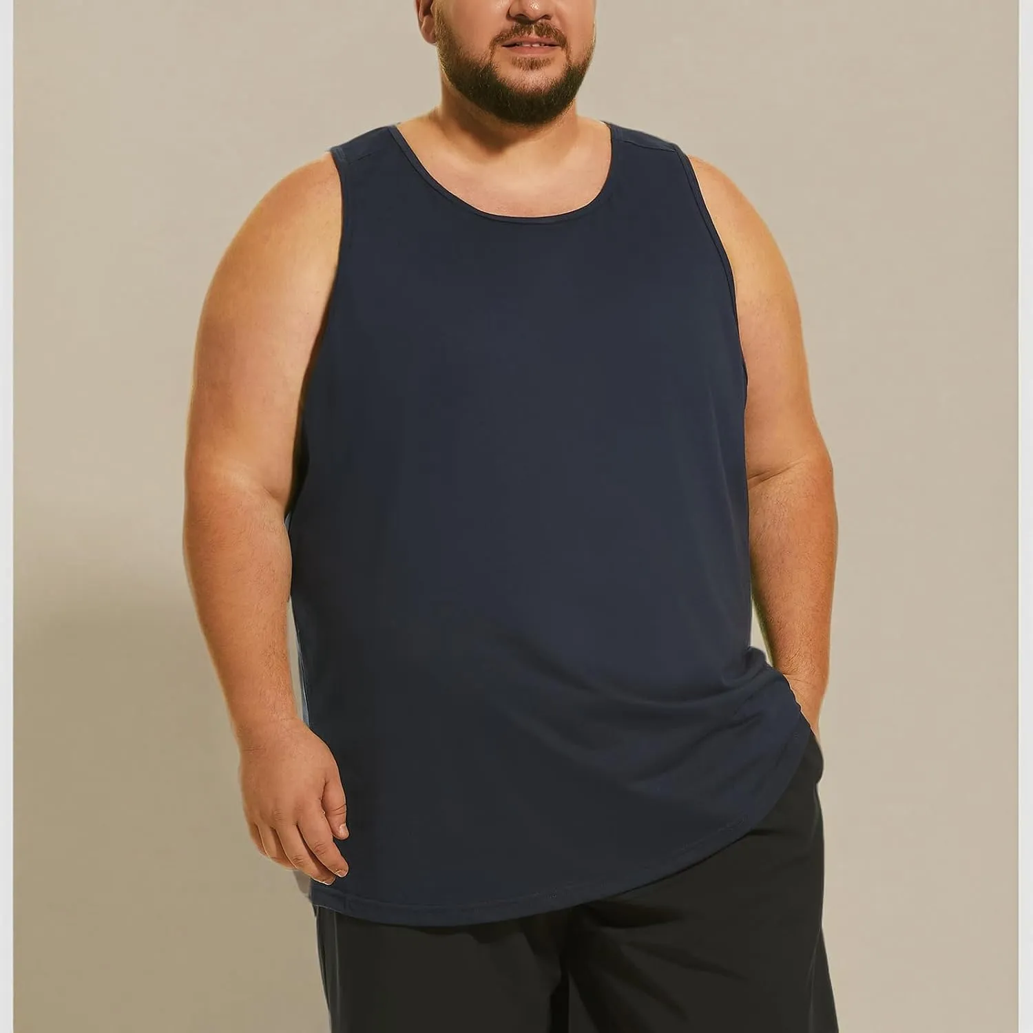 HOdo Big & Tall Mens A-Shirts Cotton Tank Tops Sleeveless Undershirts 2XL-6XL