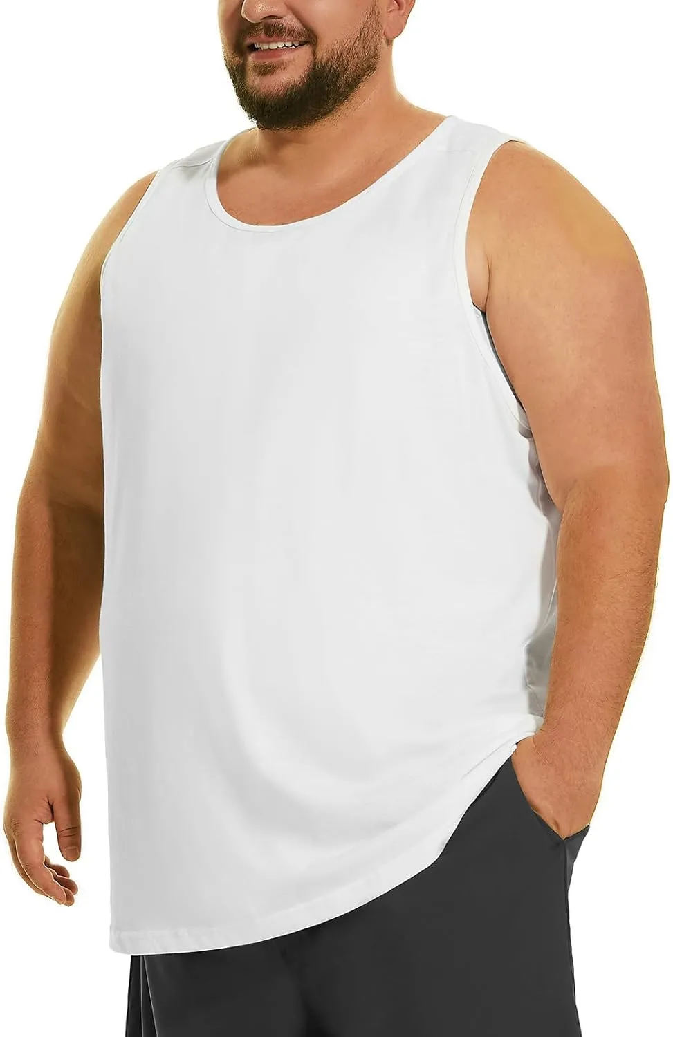 HOdo Big & Tall Mens A-Shirts Cotton Tank Tops Sleeveless Undershirts 2XL-6XL