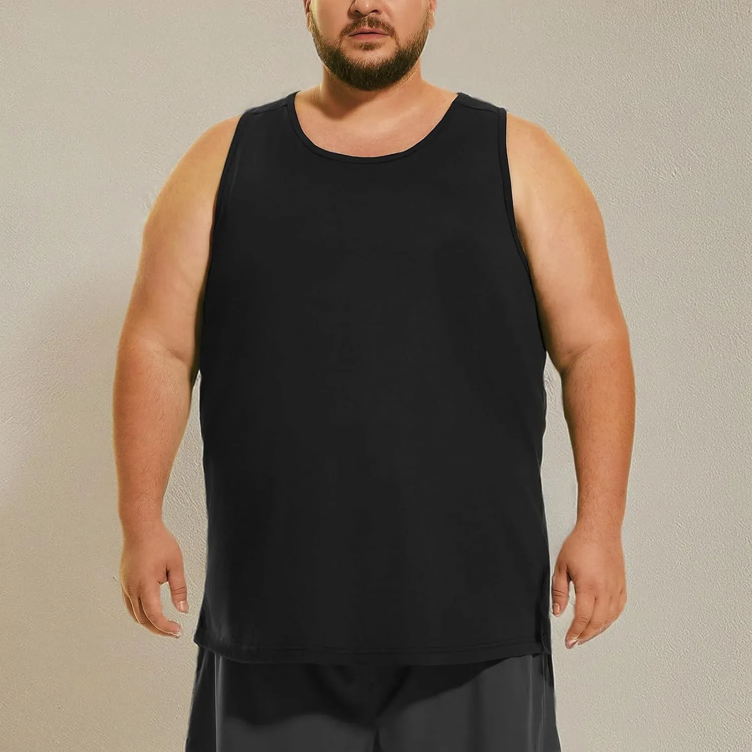 HOdo Big & Tall Mens A-Shirts Cotton Tank Tops Sleeveless Undershirts 2XL-6XL