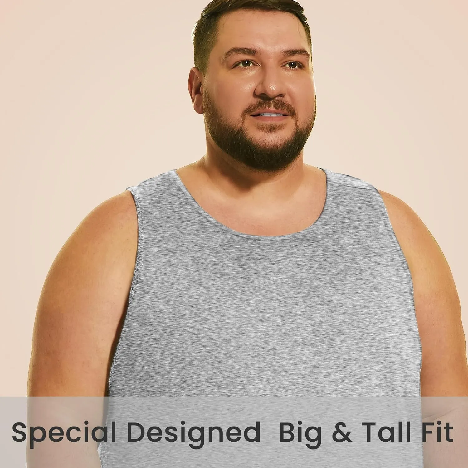 HOdo Big & Tall Mens A-Shirts Cotton Tank Tops Sleeveless Undershirts 2XL-6XL