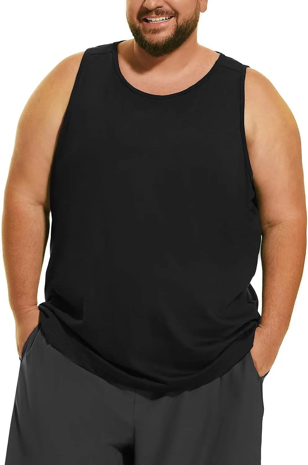 HOdo Big & Tall Mens A-Shirts Cotton Tank Tops Sleeveless Undershirts 2XL-6XL