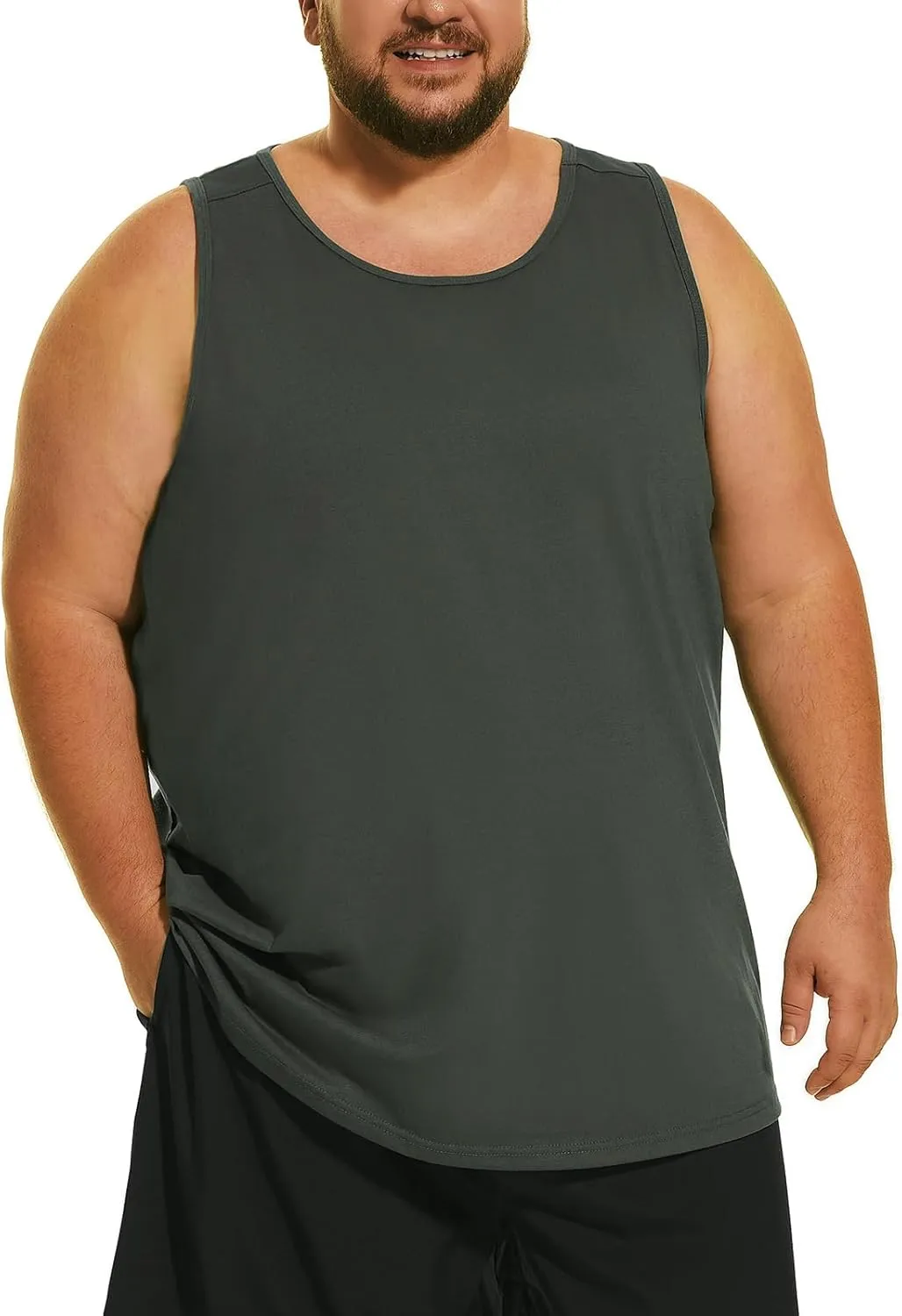HOdo Big & Tall Mens A-Shirts Cotton Tank Tops Sleeveless Undershirts 2XL-6XL