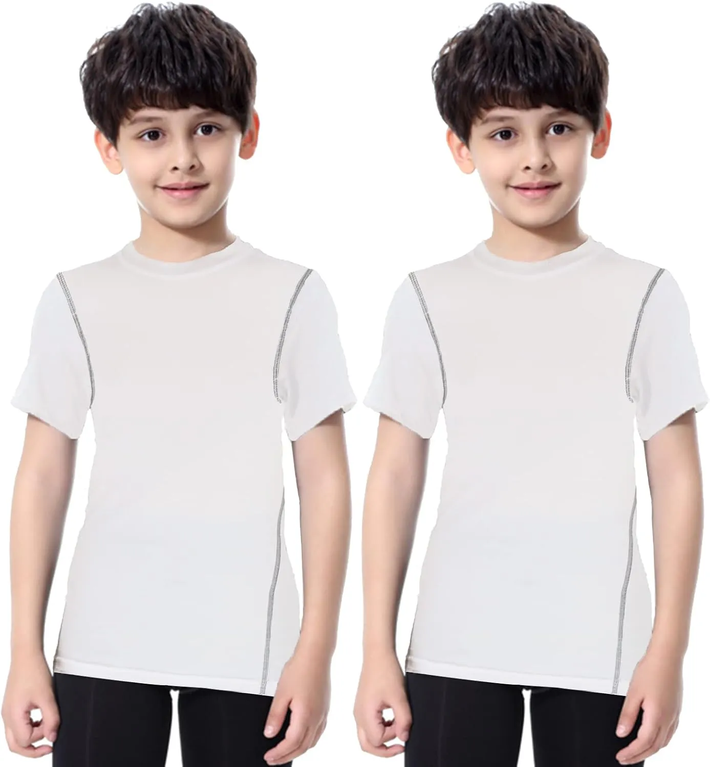LANDUNSI 1~3 Pack Youth Boys Compression Shirt Athletic Short Sleeve Baseball Undershirt Soccer Sports Base Layer Top