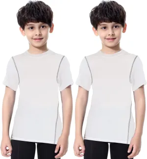 LANDUNSI 1~3 Pack Youth Boys Compression Shirt Athletic Short Sleeve Baseball Undershirt Soccer Sports Base Layer Top