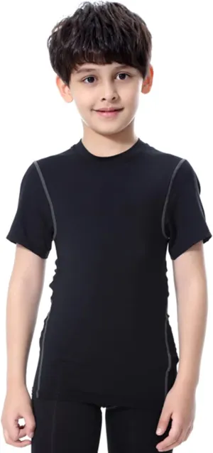 LANDUNSI 1~3 Pack Youth Boys Compression Shirt Athletic Short Sleeve Baseball Undershirt Soccer Sports Base Layer Top