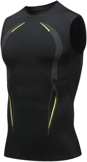 Men's Compression Shirts Athletic Sleeveless Tank Top Dry Fit Running Sports Workout Base Layer Undershirt