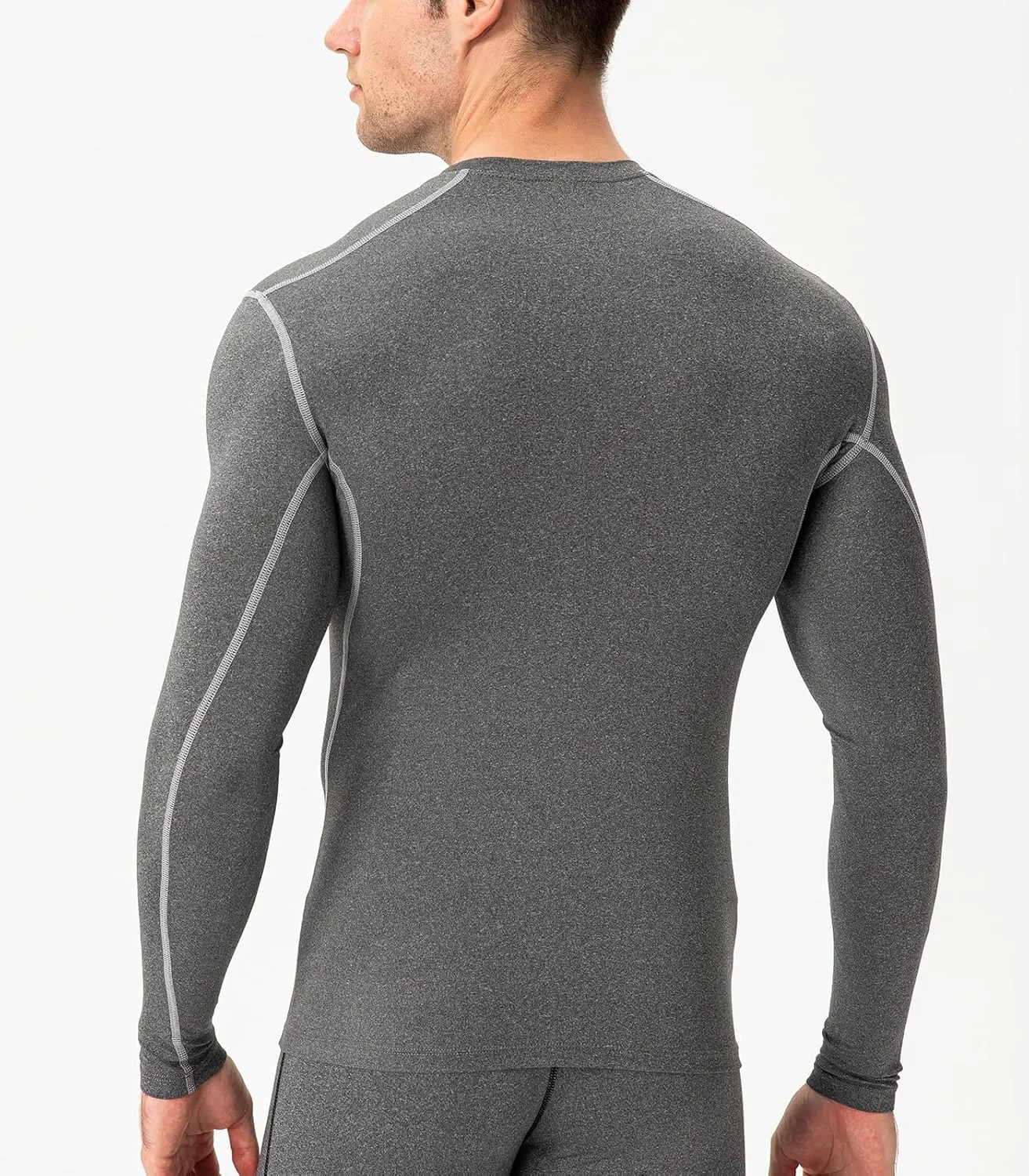 Men's Compression Shirts Long Sleeve Athletic T-Shirts Workout Running Tops Quick Dry Baselayer Undershirts for Football
