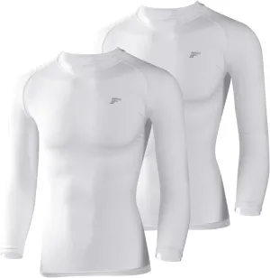 Men's Compression Shirts Long Sleeve Running Athletic Undershirts Workout Baseball Base Layer Fishing Rash Guard Tops 2 Pack