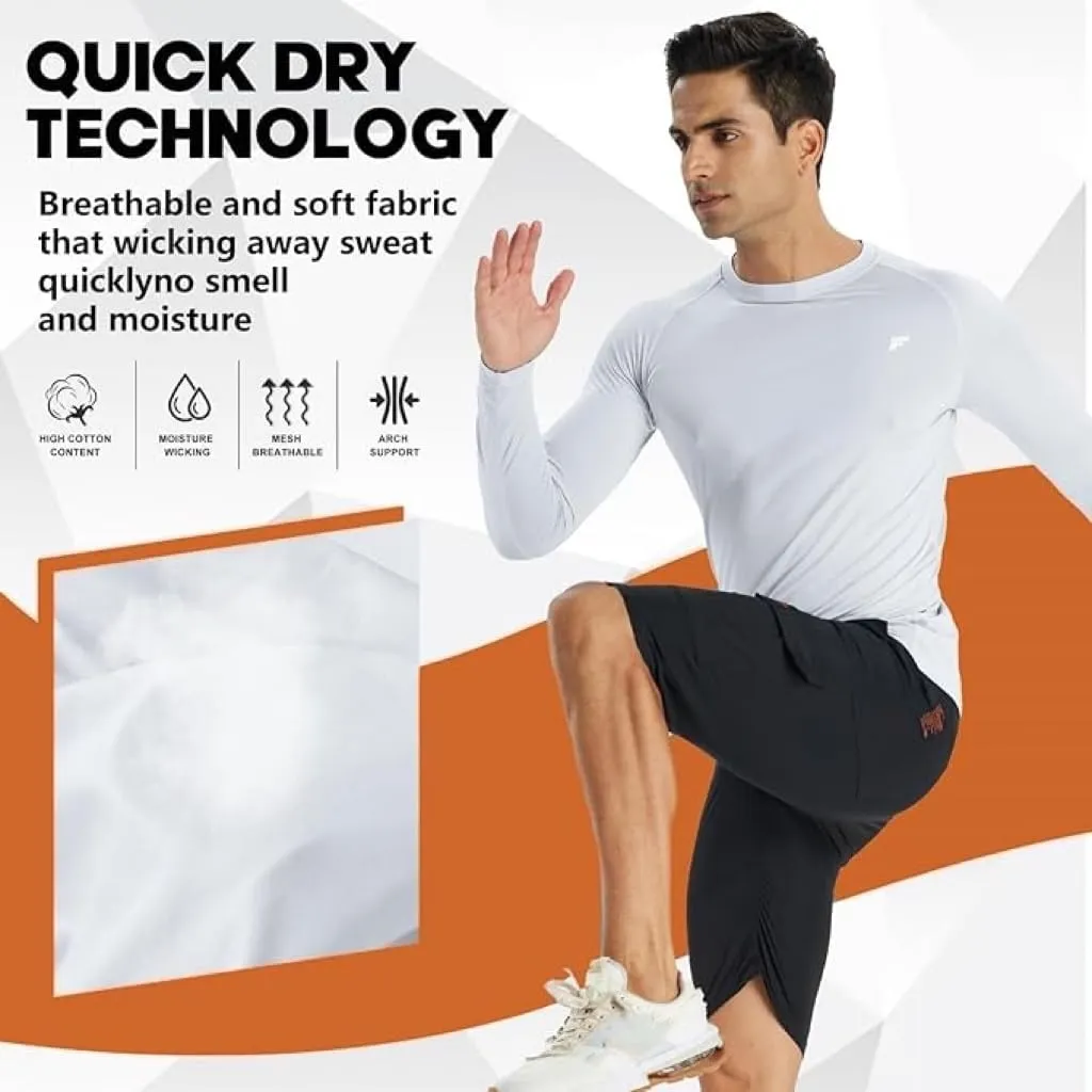 Men's Compression Shirts Long Sleeve Running Athletic Undershirts Workout Baseball Base Layer Fishing Rash Guard Tops 2 Pack