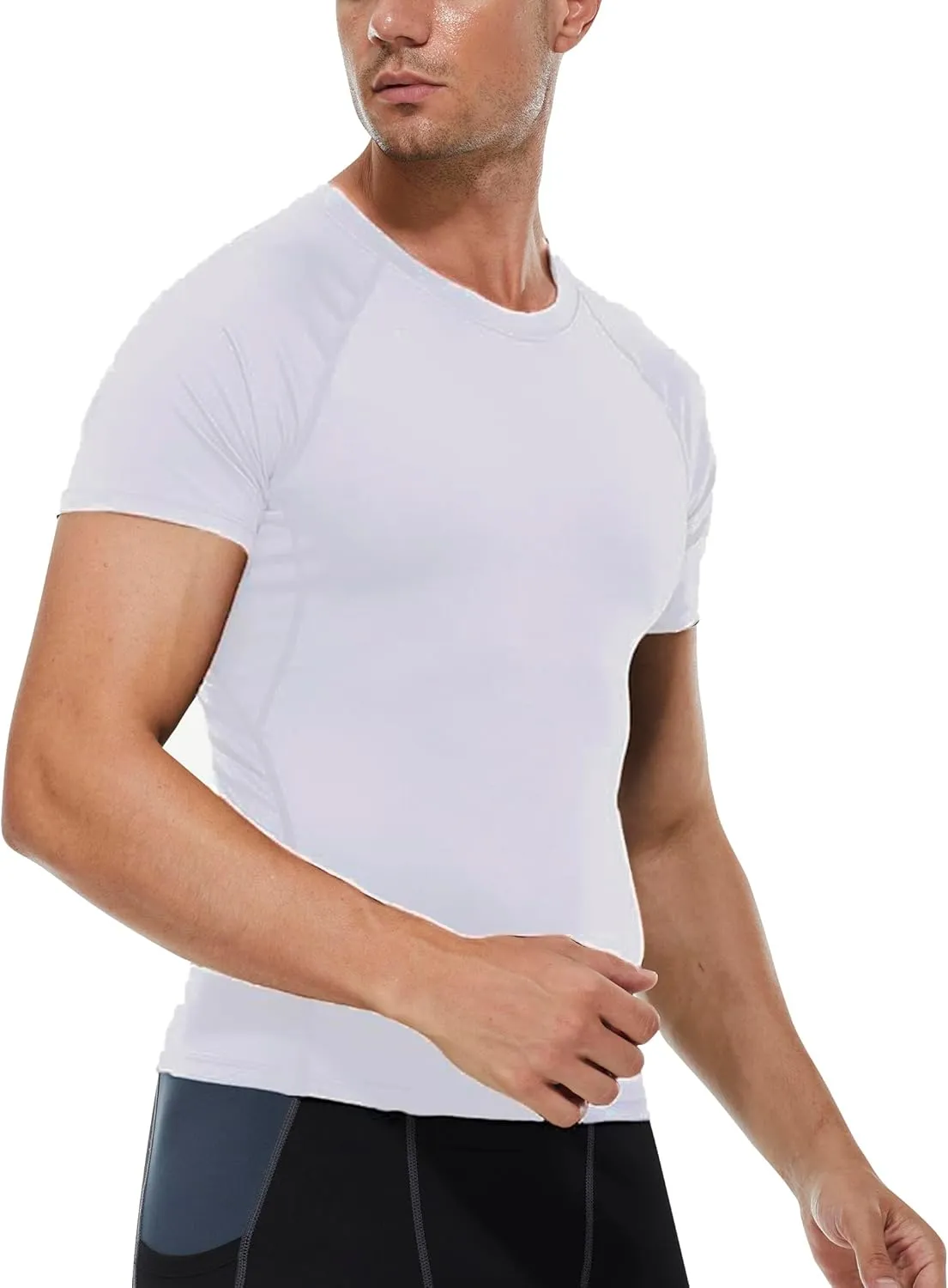 Mens Compression Shirts Short Sleeve Workout Shirt, Quick Dry Sports Tops Baselayer Athletic Undershirts for Men