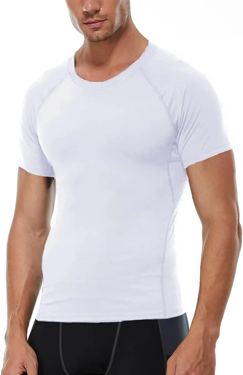 Mens Compression Shirts Short Sleeve Workout Shirt, Quick Dry Sports Tops Baselayer Athletic Undershirts for Men