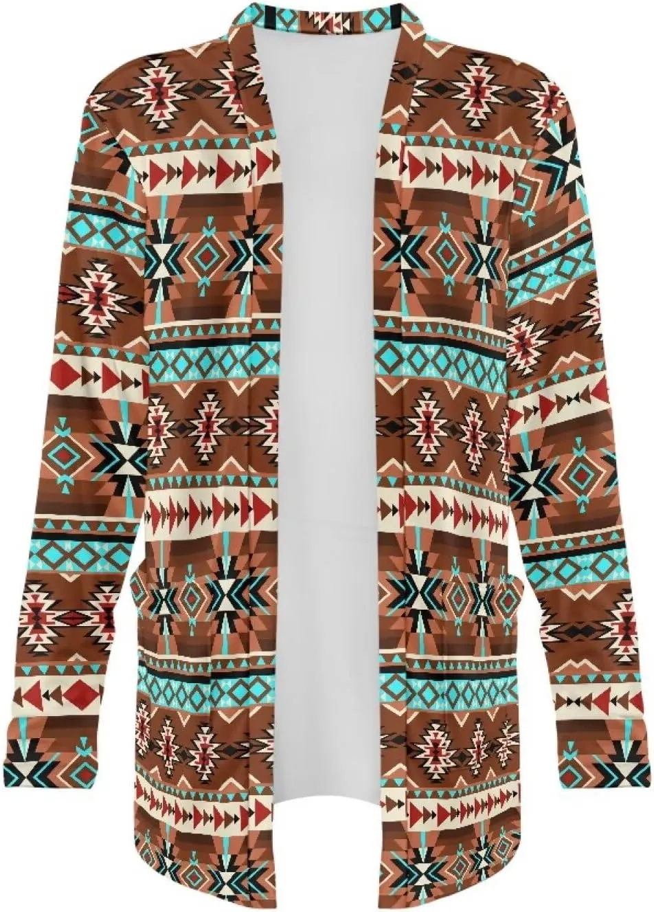 Native American Clothing Aztec Cardigan for Women Long Cardigans for Women Trendy Long Sleeve Light Clothing s-2xl