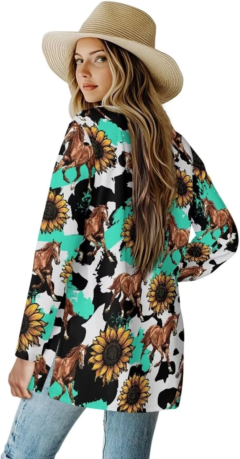 Native American Clothing Aztec Cardigan for Women Long Cardigans for Women Trendy Long Sleeve Light Clothing s-2xl