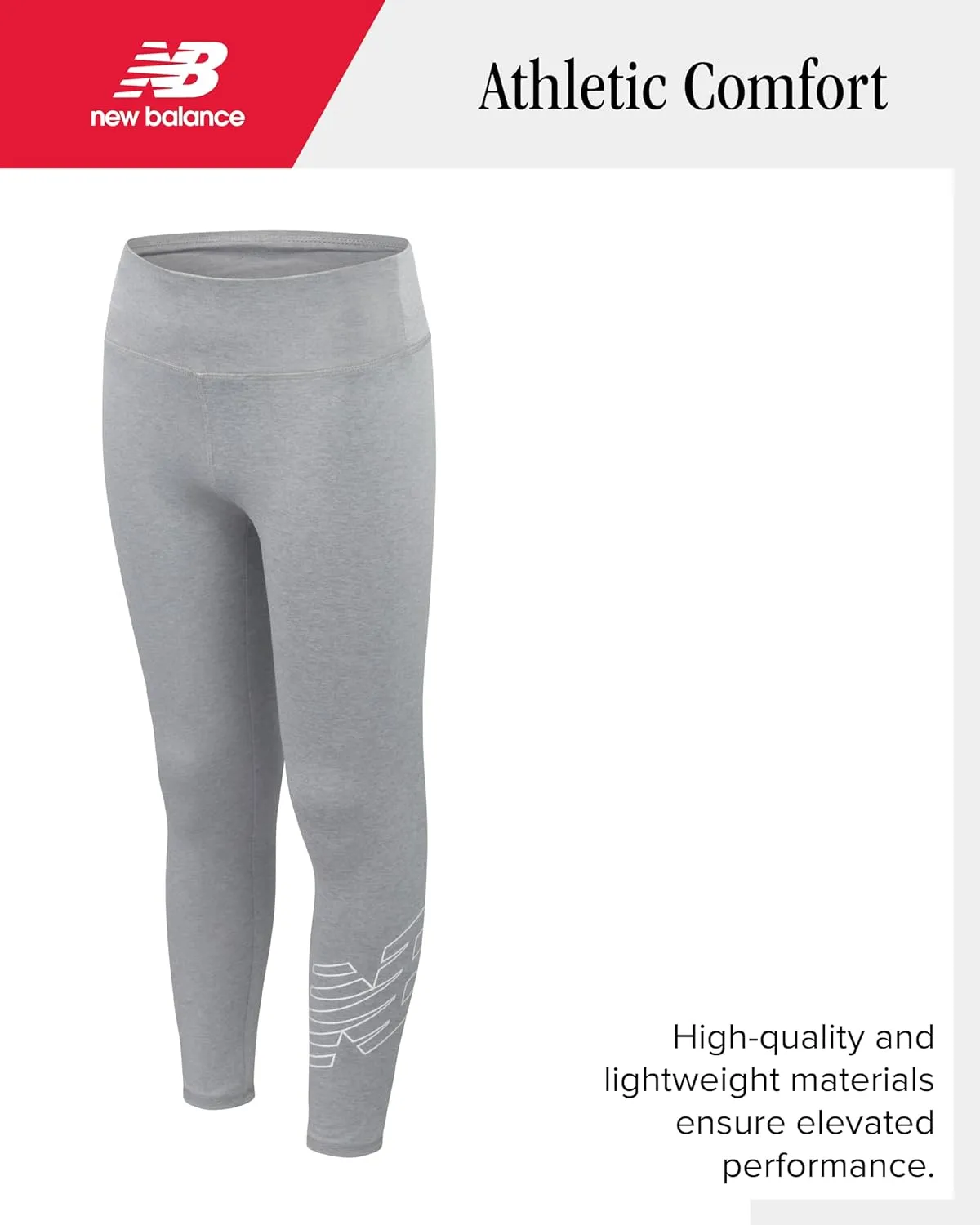 New Balance Girls' Legging Set - 4 Piece Short Sleeve T-Shirt and Leggings Set (7-16)