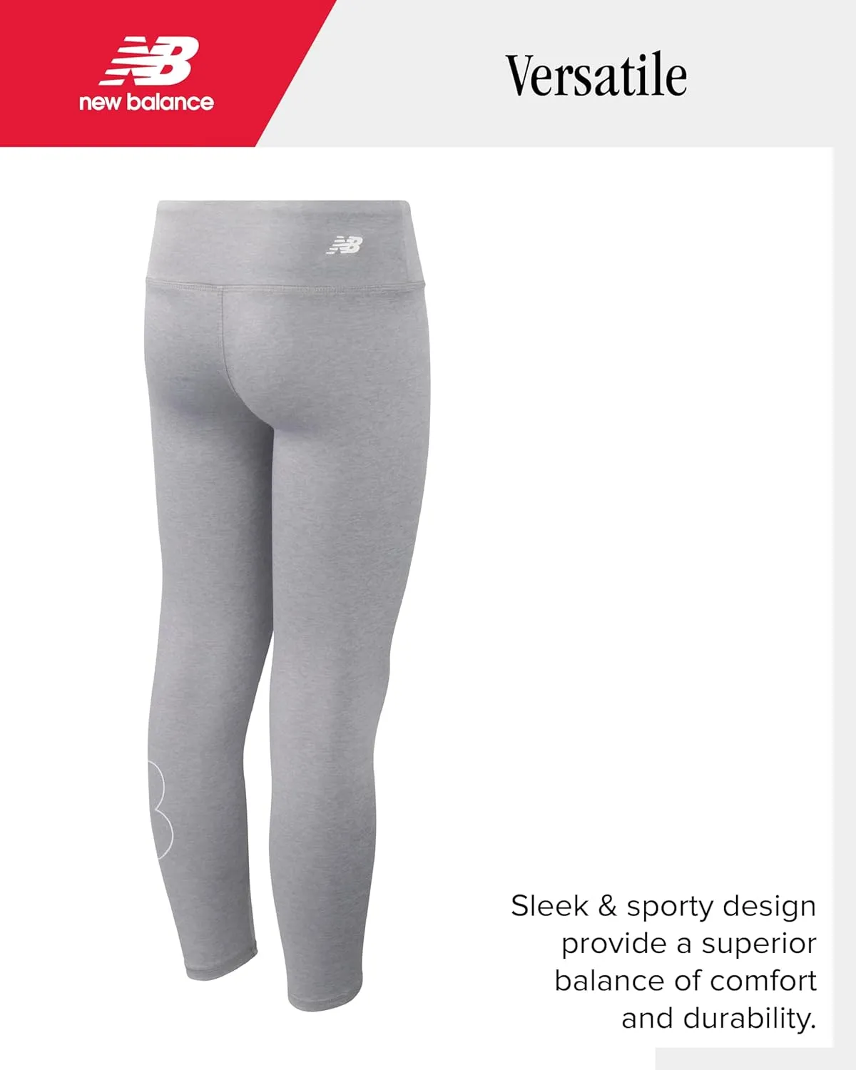 New Balance Girls' Legging Set - 4 Piece Short Sleeve T-Shirt and Leggings Set (7-16)