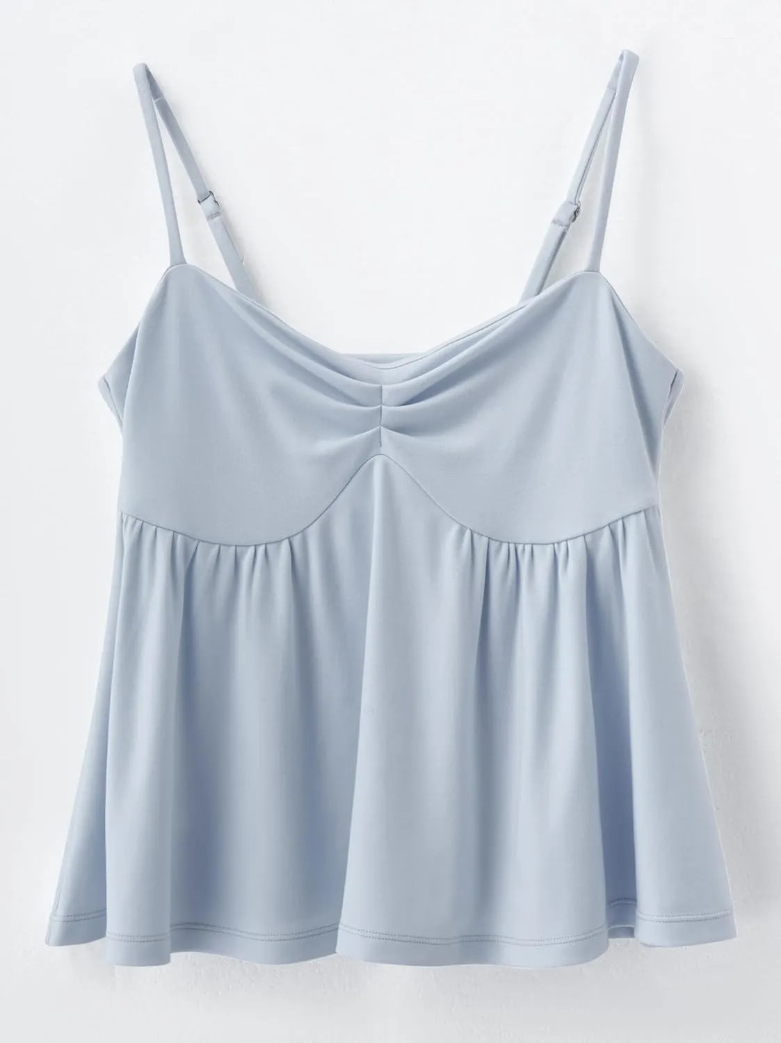 OMKAGI Cute Peplum Camisole Tops for Women Built in Bra Sleeveless Going Out Tank Top
