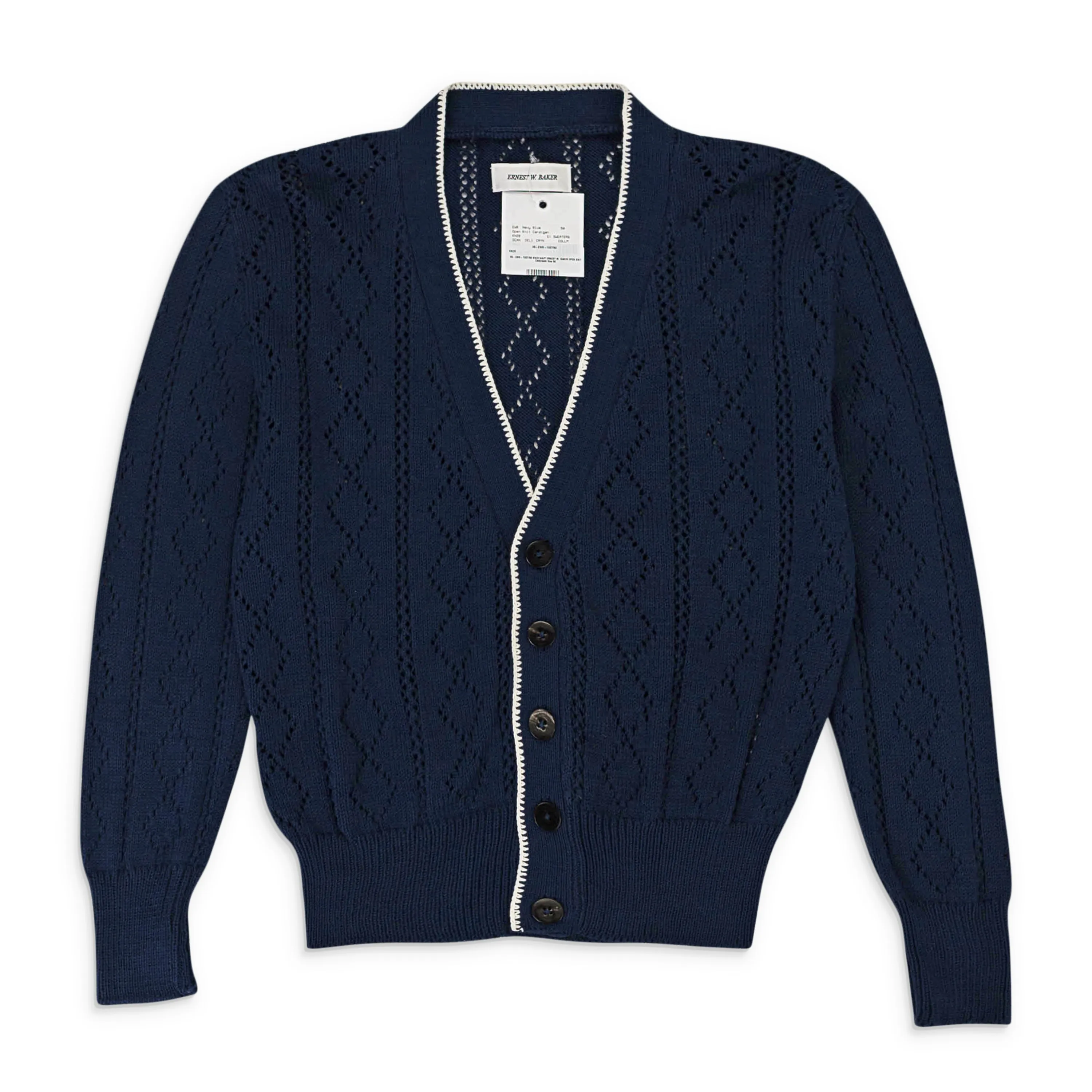 OPEN KNIT NAVY CARDIGAN