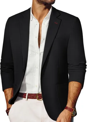 PJ PAUL JONES Men's Linen Casual Blazer Sport Coats Lightweight One Button Suit Jacket for Summer