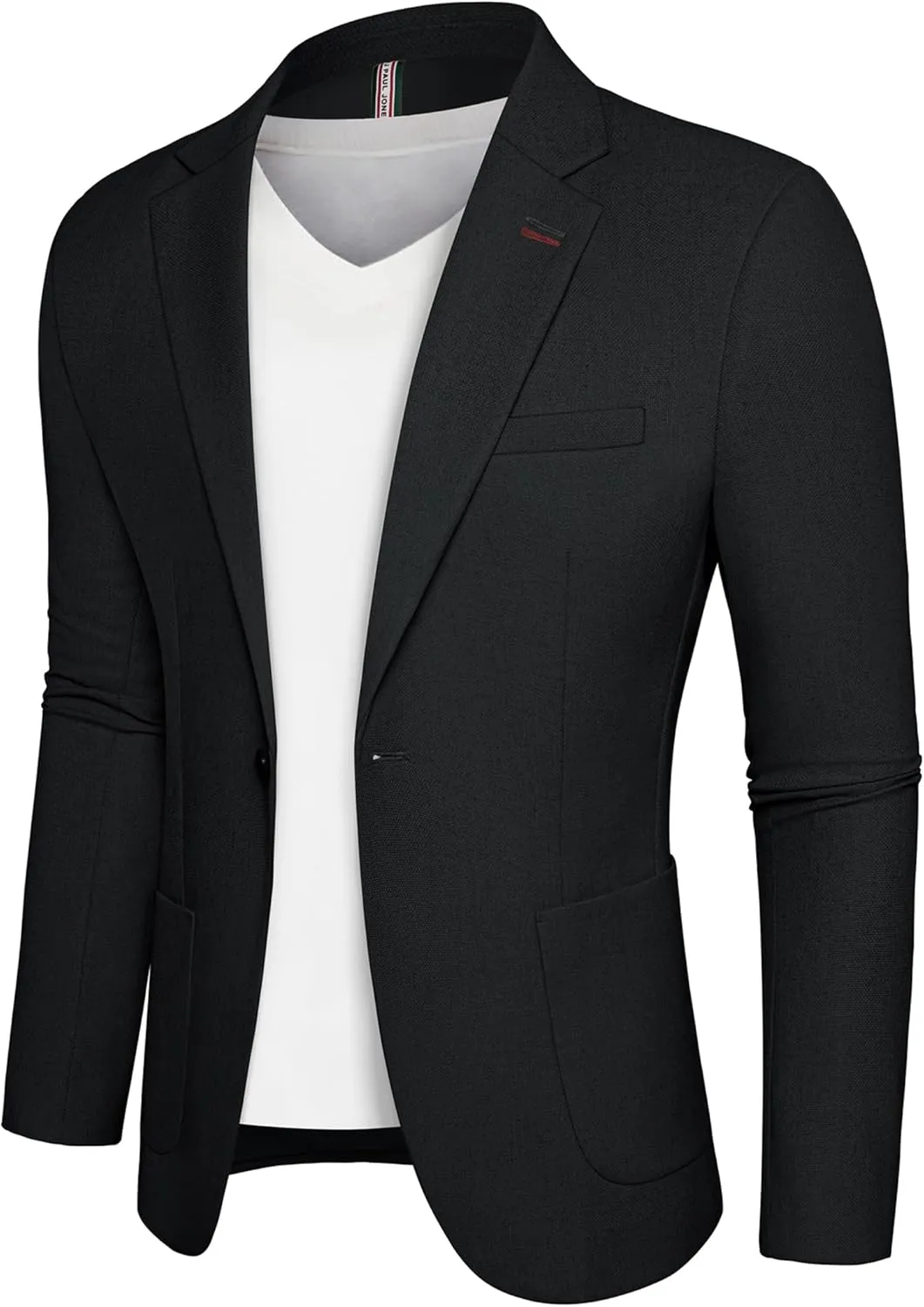 PJ PAUL JONES Men's Linen Casual Blazer Sport Coats Lightweight One Button Suit Jacket for Summer