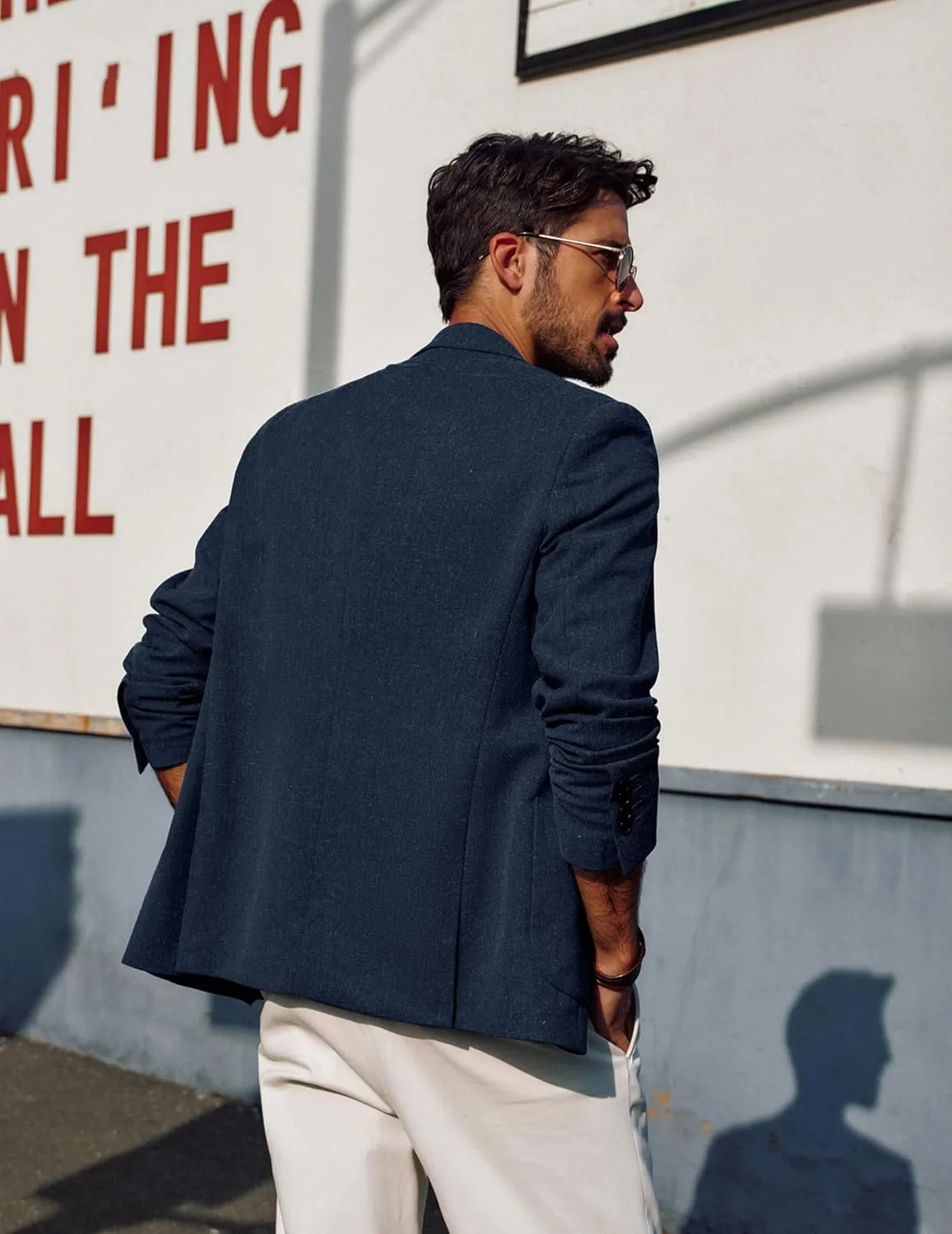 PJ PAUL JONES Men's Linen Casual Blazer Sport Coats Lightweight One Button Suit Jacket for Summer