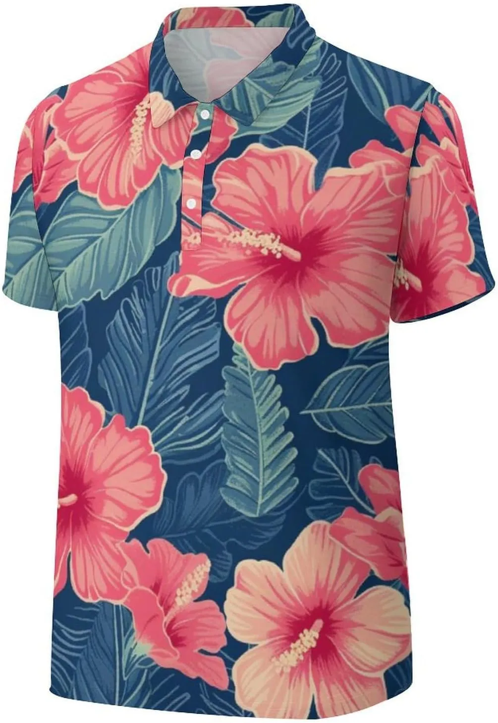 Polo Shirts for Men Dry Fit Hawaiian Graphics Golf Shirts Quick Dry Fun Tennis Short Sleeve Tees