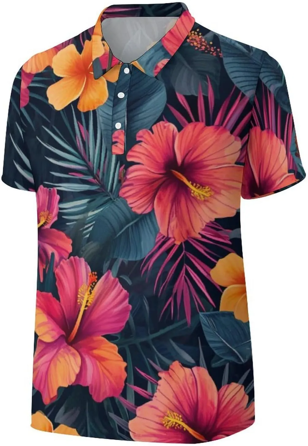 Polo Shirts for Men Dry Fit Hawaiian Graphics Golf Shirts Quick Dry Fun Tennis Short Sleeve Tees