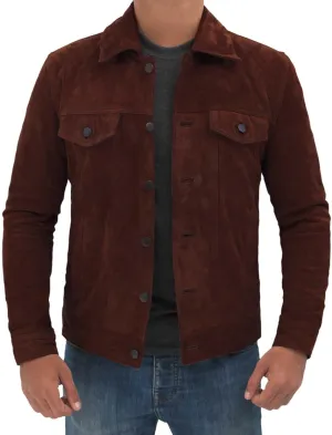 Premium Lambskin Leather Vintage Trucker Jacket Men - Shirt Collar Leather Jackets For Mens
