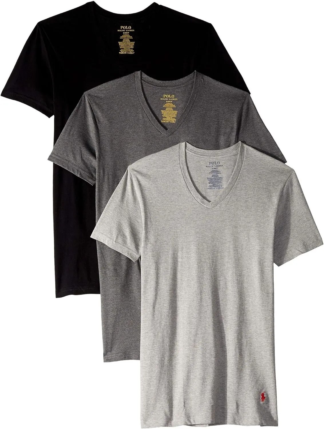 RALPH LAUREN Men's Classic Fit Cotton V-Neck Undershirts, 3 Pack