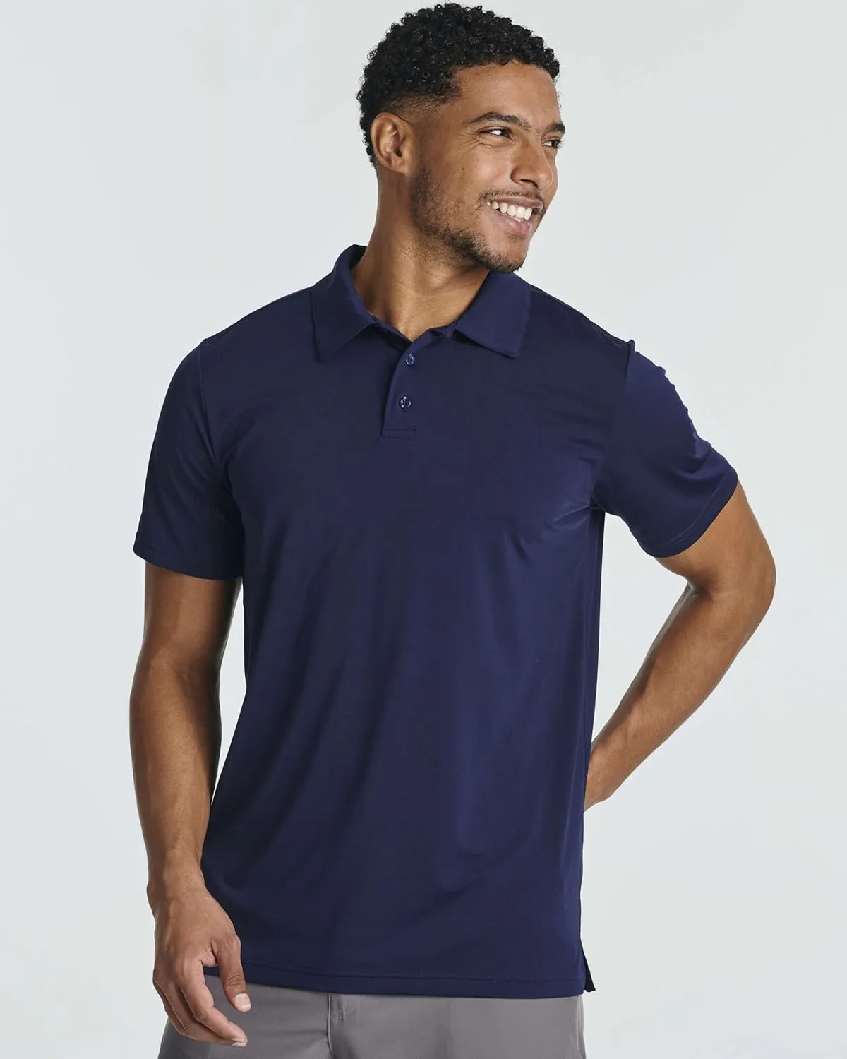 Real Essentials 3 Pack: Men's Dry-Fit Short Sleeve Polo Shirt - Performance Golf Moisture Wicking (Available in Big & Tall)