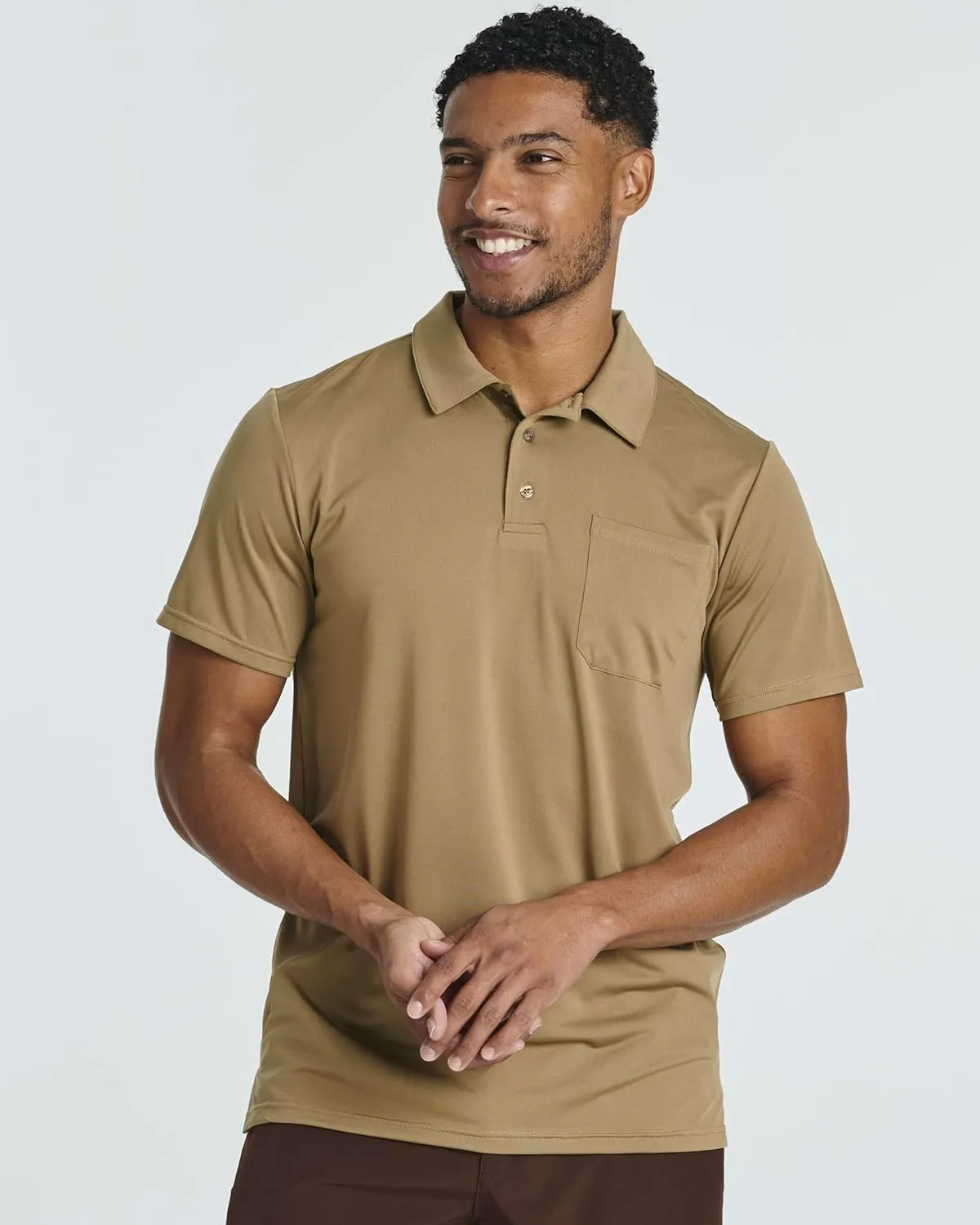 Real Essentials 3 Pack: Men's Short Sleeve Pocket Polo Shirt Dry-Fit Performance Tactical Golf (Available in Big & Tall)