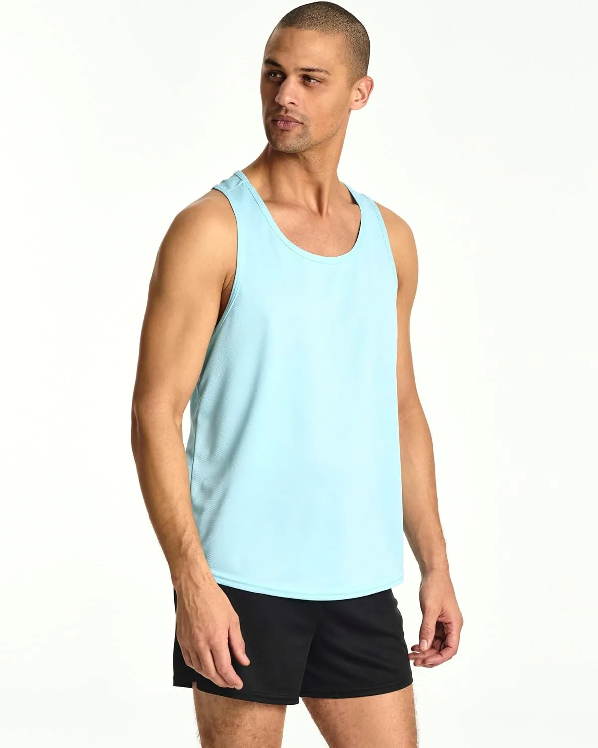 Real Essentials 5 Pack: Men's Mesh Y-Back Muscle Tank Top - Gym Workout & Bodybuilding Fitness (Available in Big & Tall)