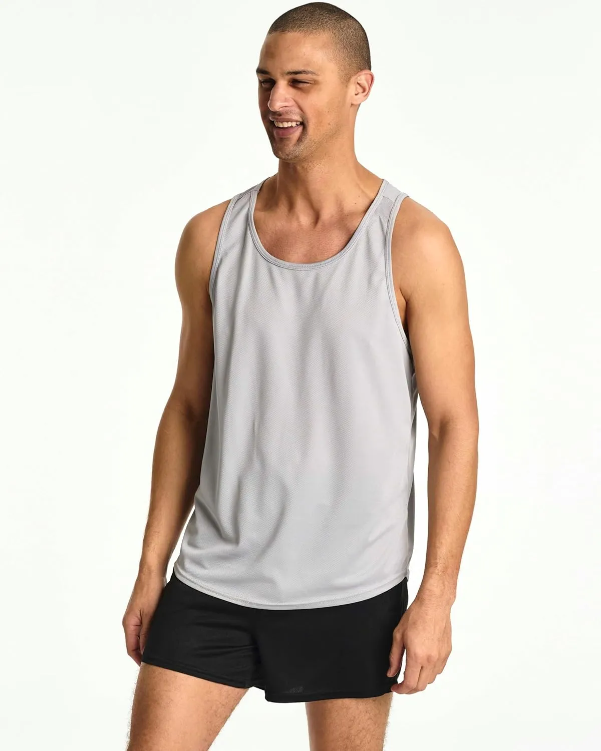 Real Essentials 5 Pack: Men's Mesh Y-Back Muscle Tank Top - Gym Workout & Bodybuilding Fitness (Available in Big & Tall)