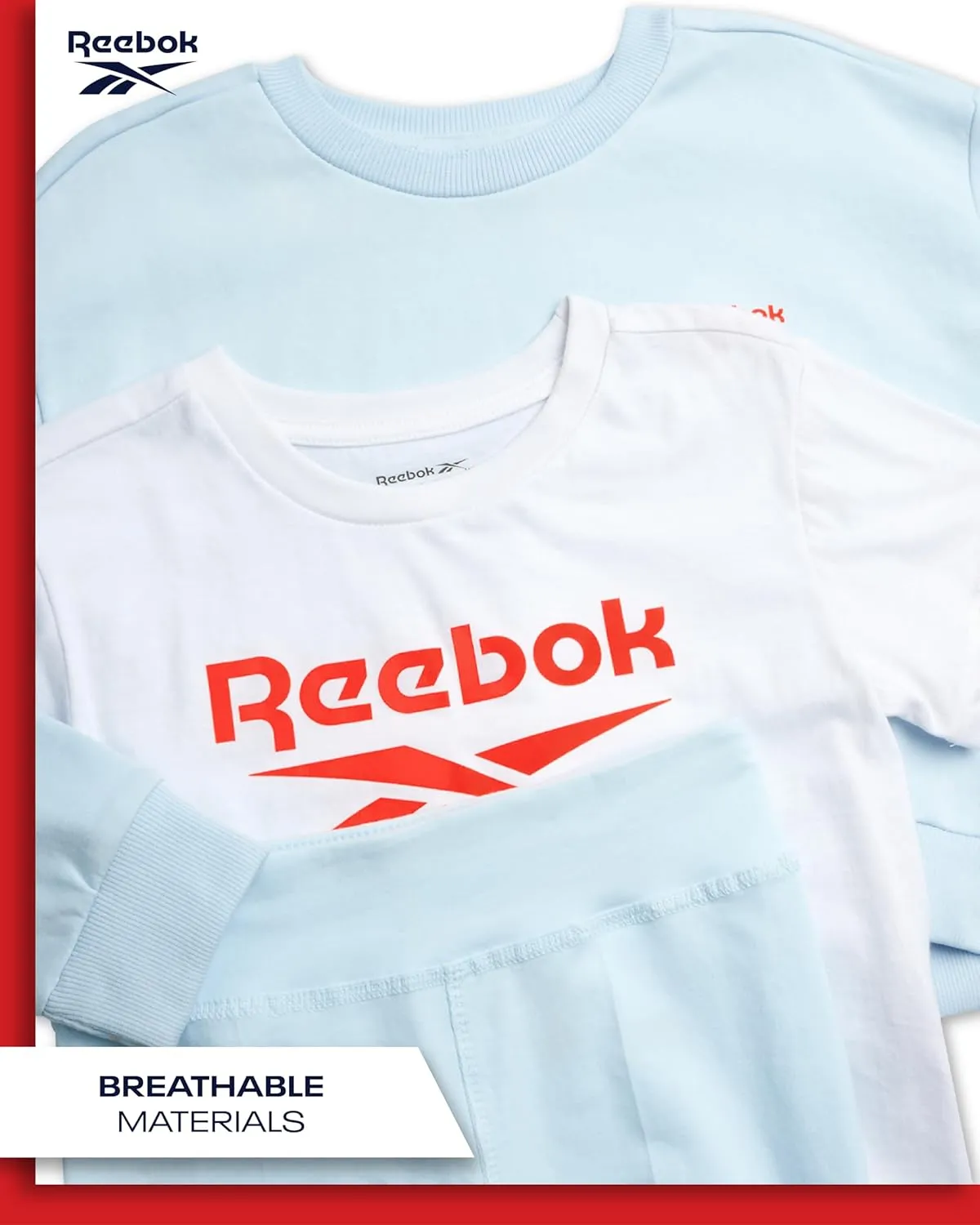 Reebok Girls' Active Leggings Set - 3 Piece Performance T-Shirt and Yoga Pants Leggings (4-12)