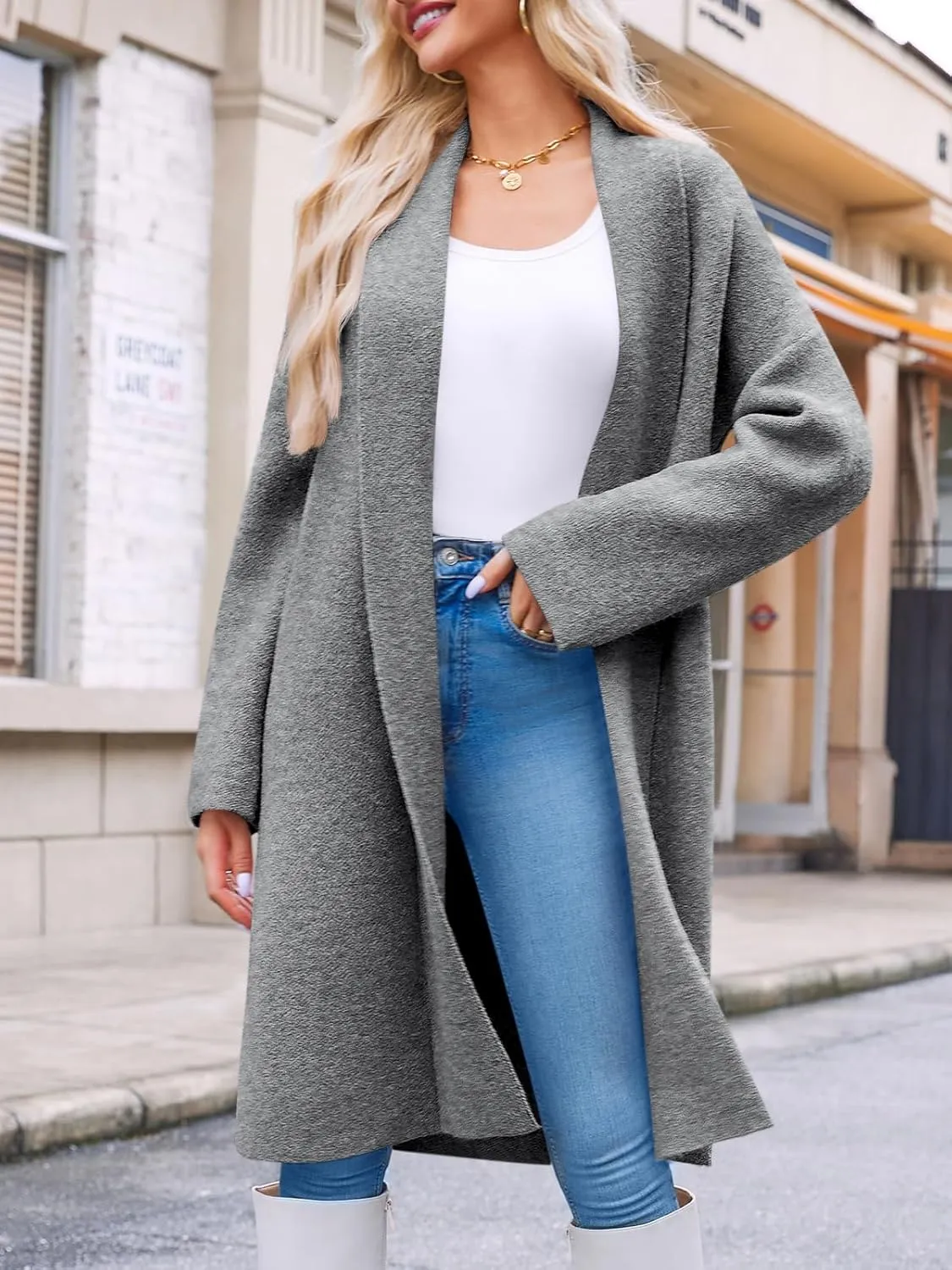 Saodimallsu Womens Long Cardigan Sweaters Chunky Open Front Oversized Slouchy Knit Fall Trendy Coatigan Jackets