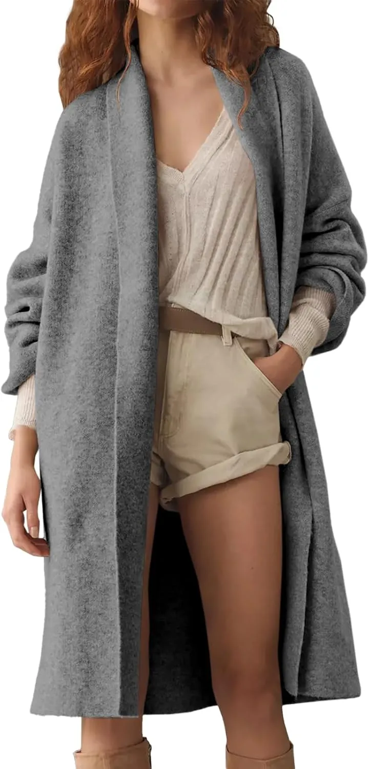 Saodimallsu Womens Long Cardigan Sweaters Chunky Open Front Oversized Slouchy Knit Fall Trendy Coatigan Jackets