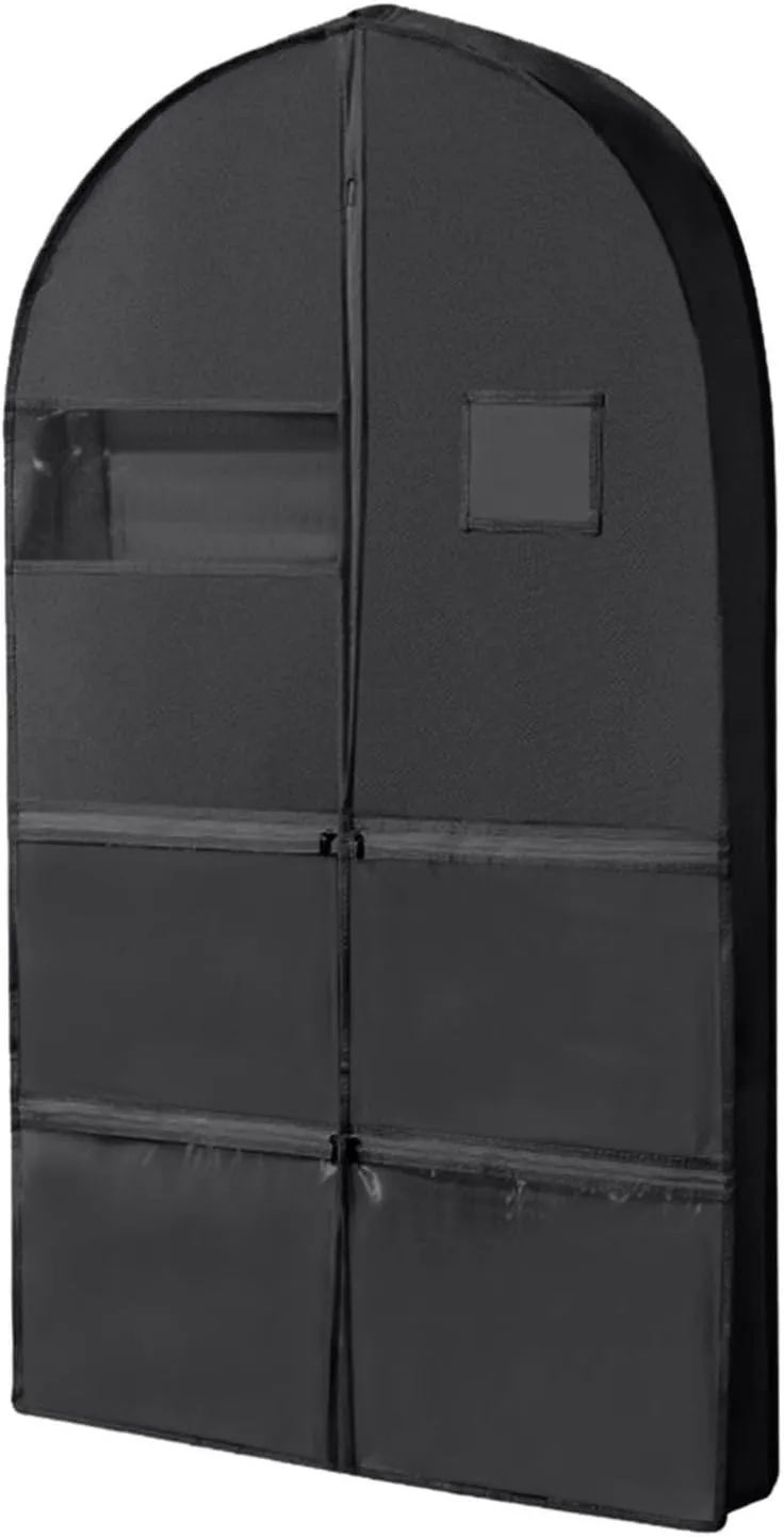 Self Compression Zipper Space Saving Hanging Garment Bag, 2025 New Space Saver Closet Organizers, Dust Cover Clothes Bags for down Coat, Protects Clothes from Wrinkles for Closet Storage (Black, XL)