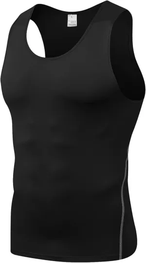 SPVISE 1 or 3 Pack Men's Compression Shirts Sleeveless Tank Top Dry Fit Athletic Workout Sports Running Base Layer Undershirt