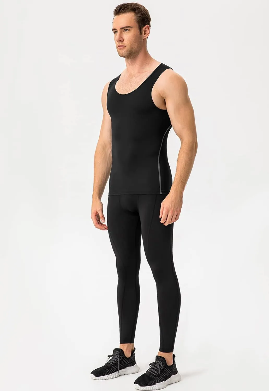 SPVISE 1 or 3 Pack Men's Compression Shirts Sleeveless Tank Top Dry Fit Athletic Workout Sports Running Base Layer Undershirt