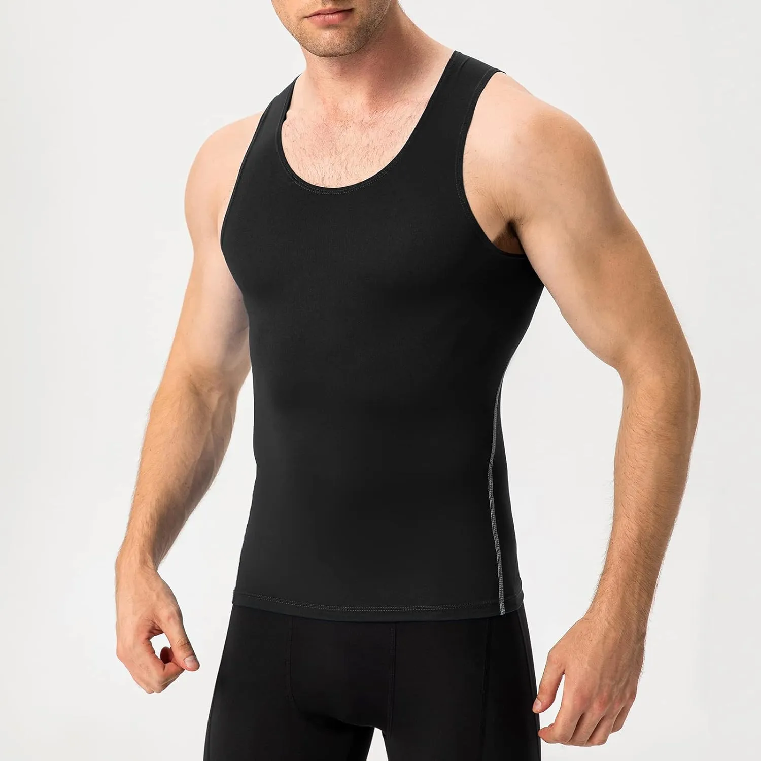 SPVISE 1 or 3 Pack Men's Compression Shirts Sleeveless Tank Top Dry Fit Athletic Workout Sports Running Base Layer Undershirt