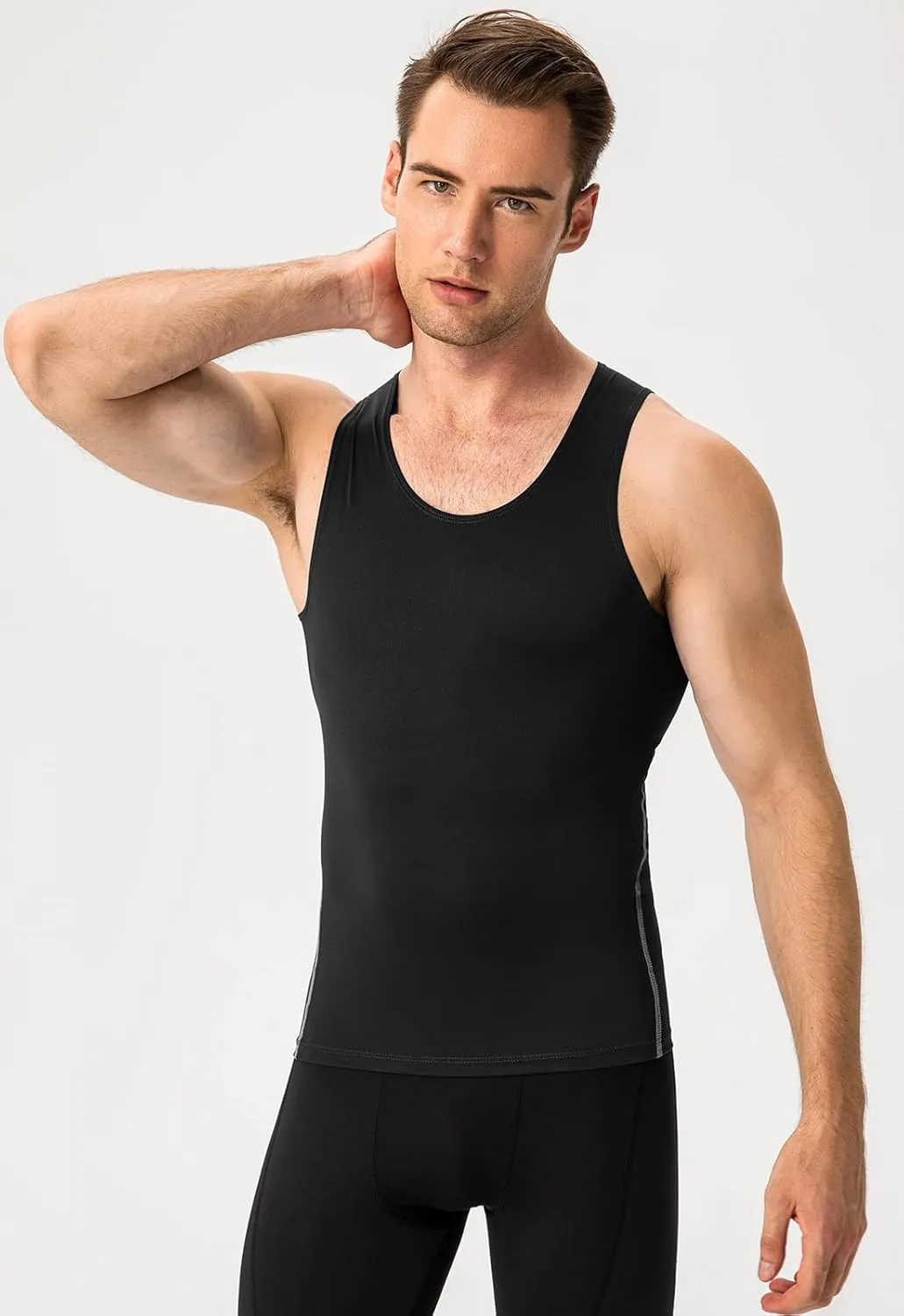 SPVISE 1 or 3 Pack Men's Compression Shirts Sleeveless Tank Top Dry Fit Athletic Workout Sports Running Base Layer Undershirt