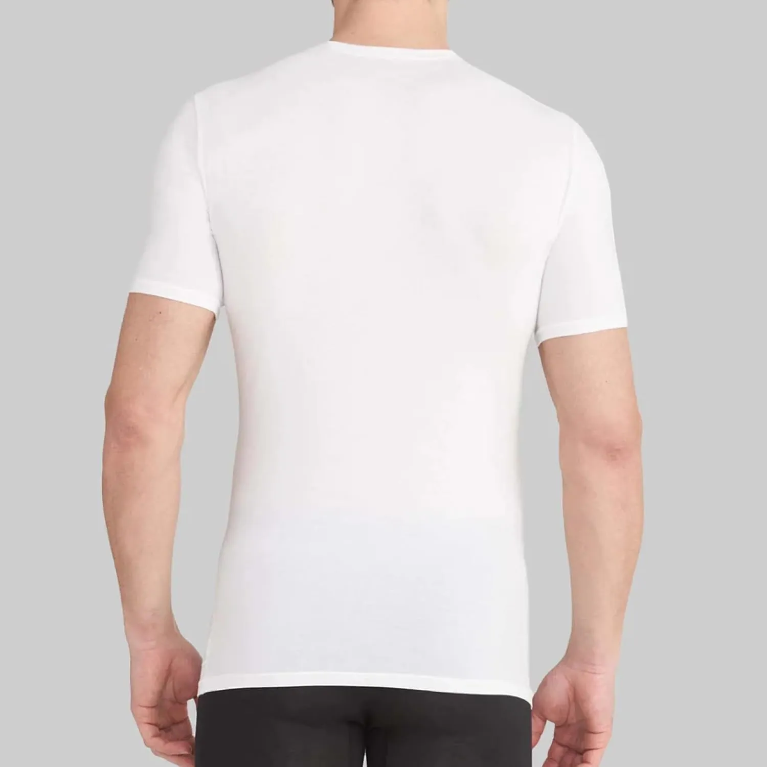 Tommy John Men's Supima Cool Cotton 2.0 High V Neck T-Shirt, Stay Tuck Design, Soft Stretch Fabric, Short Sleeve Comfort Fit